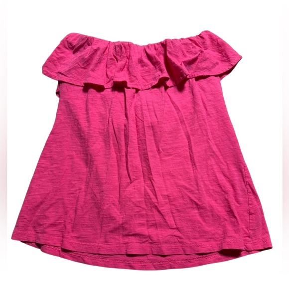 Vintage Lilly Pulitzer Strapless Ruffle Top | Hot Pink | Size S - Picture 3 of 3